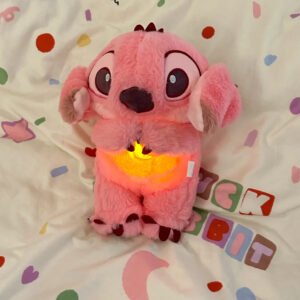 Peluche relajante para bebé que simula respiración rosa