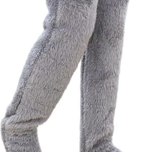 Calcetines de peluche hasta la rodilla para mujer