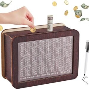 Hucha de madera con contador