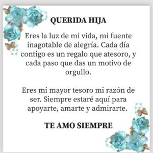 Dedicatoria Querida Hija