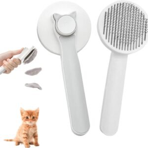 Cepillo para mascotas 2 en 1 gris